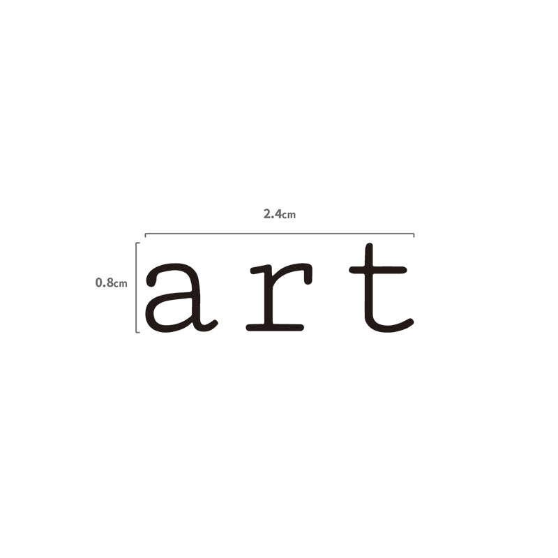 Art Schriftzug Temporäres Tattoo Größenangabe
