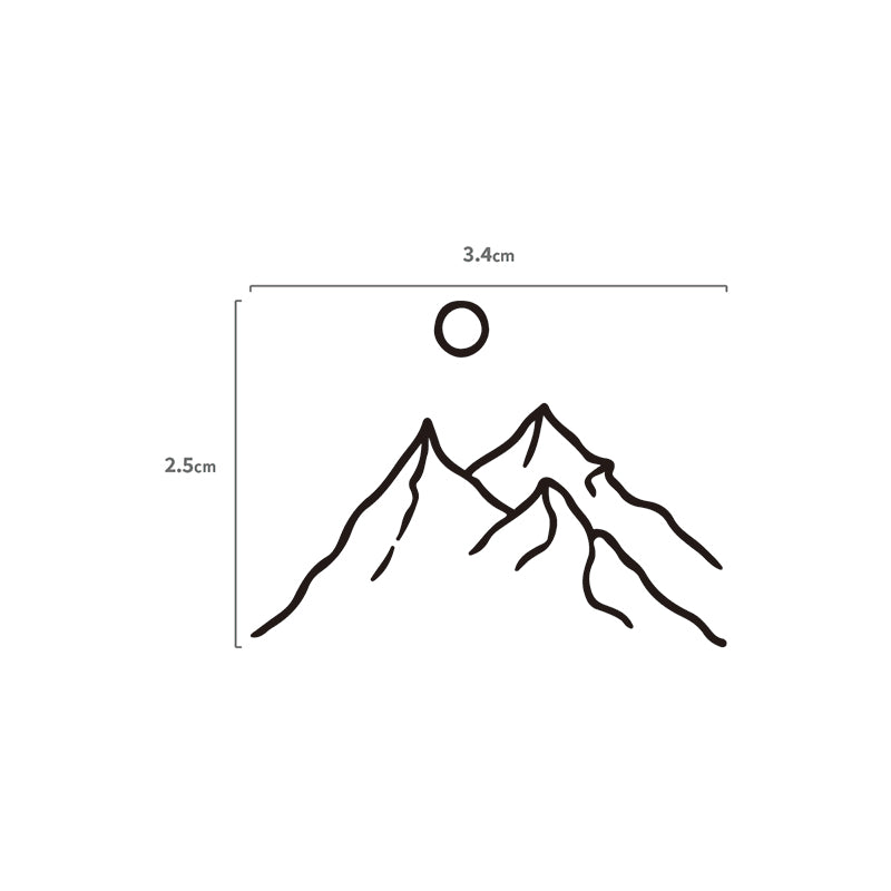 Berge Lineart Temporäres Tattoo Größenangabe