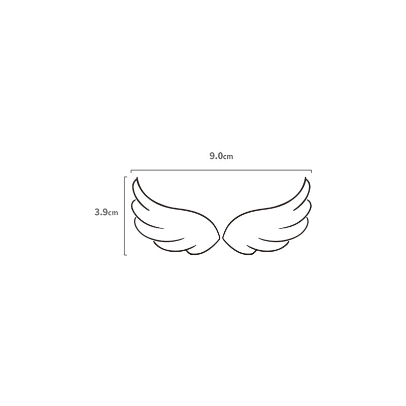 Engelsflügel Temporäres Tattoo Größenangabe