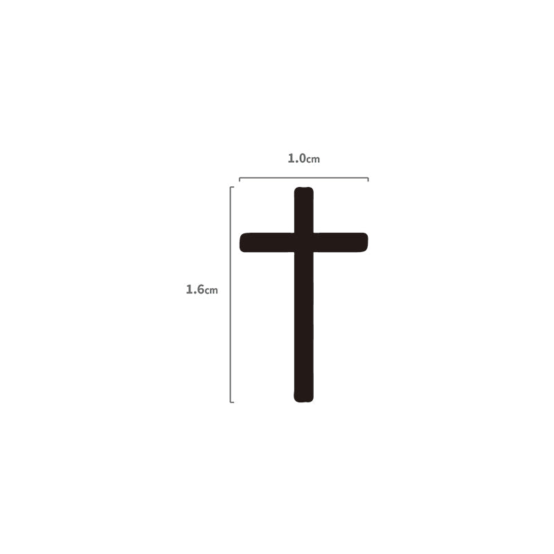 Großes Kreuz Temporäres Tattoo Größenangabe