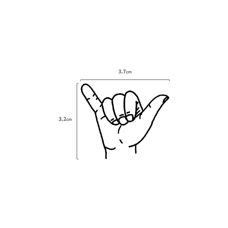 Hang Loose Gaucho Temporäres Tattoo Größenangabe