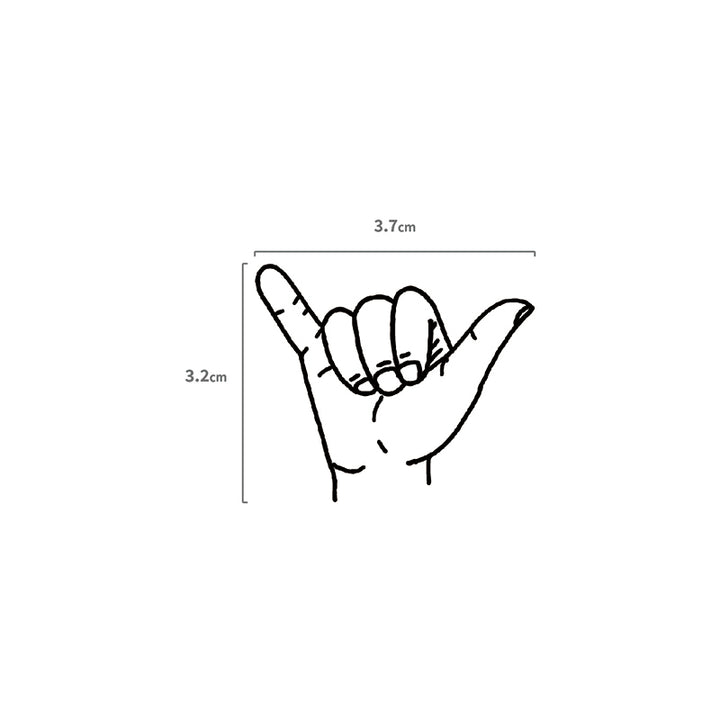 Hang Loose Gaucho Temporäres Tattoo Größenangabe