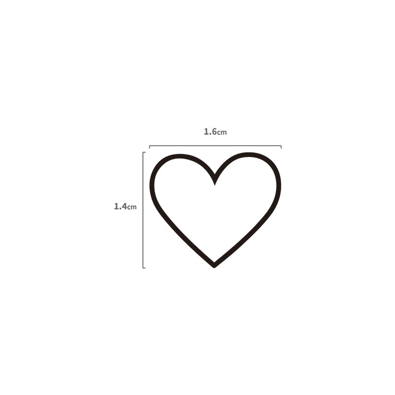 Herz aus Linien Temporäres Tattoo Größenangabe