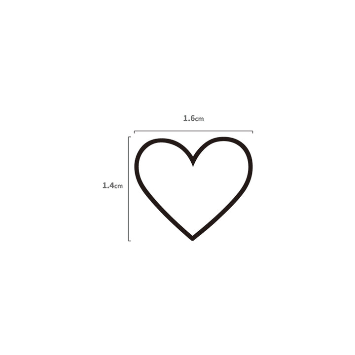Herz aus Linien Temporäres Tattoo Größenangabe