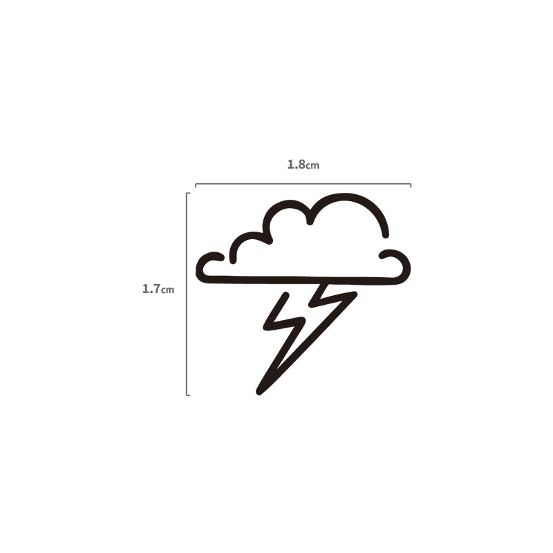 Kleines Gewitter Temporäres Tattoo Größenangabe