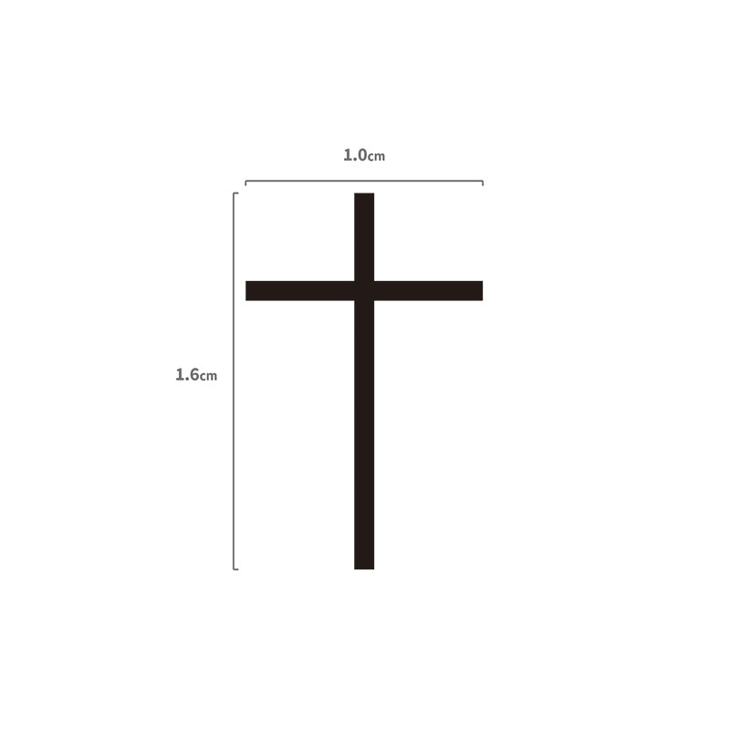 Kleines Kreuz Temporäres Tattoo Größenangabe