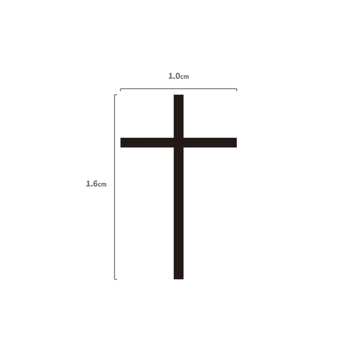 Kleines Kreuz Temporäres Tattoo Größenangabe