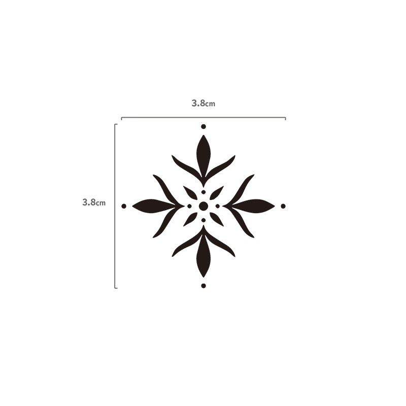 Kleines Mandala Temporäres Tattoo Größenangabe
