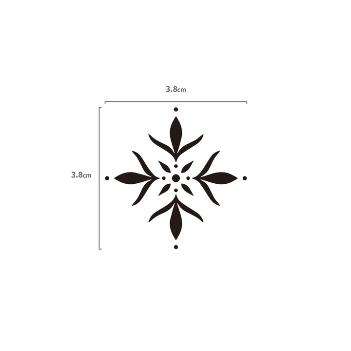 Kleines Mandala Temporäres Tattoo Größenangabe