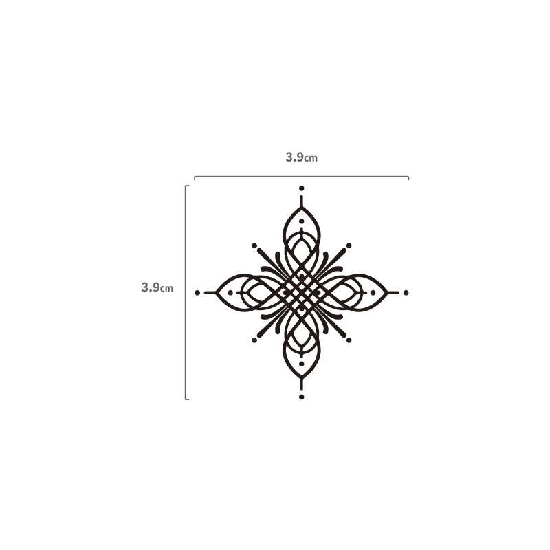 Linework Ornament Temporäres Tattoo Größenangabe