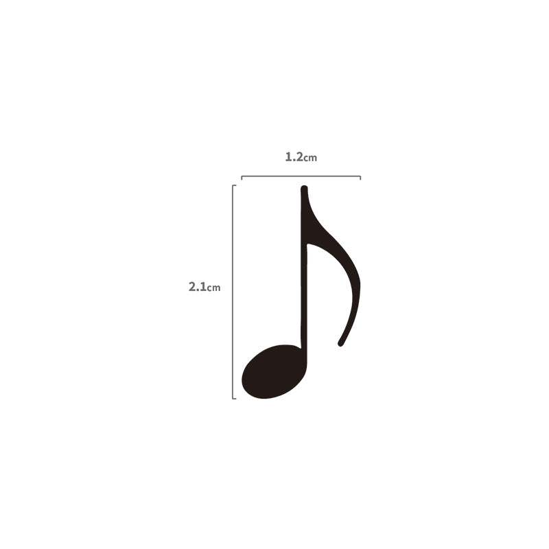 Musiknote Temporäres Tattoo Größenangabe