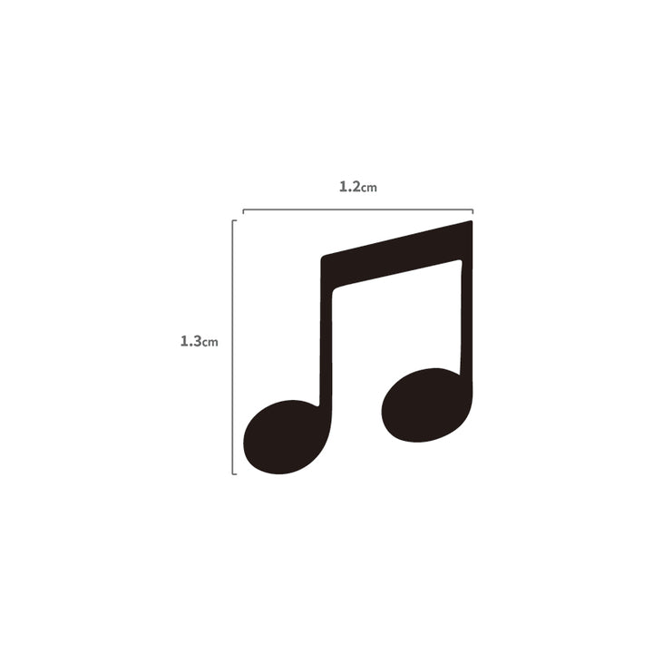 Musiknoten Temporäres Tattoo Größenangabe