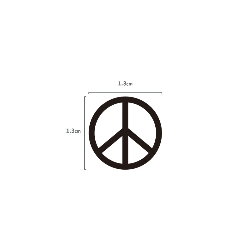 Peace Zeichen Temporäres Tattoo Größenangabe