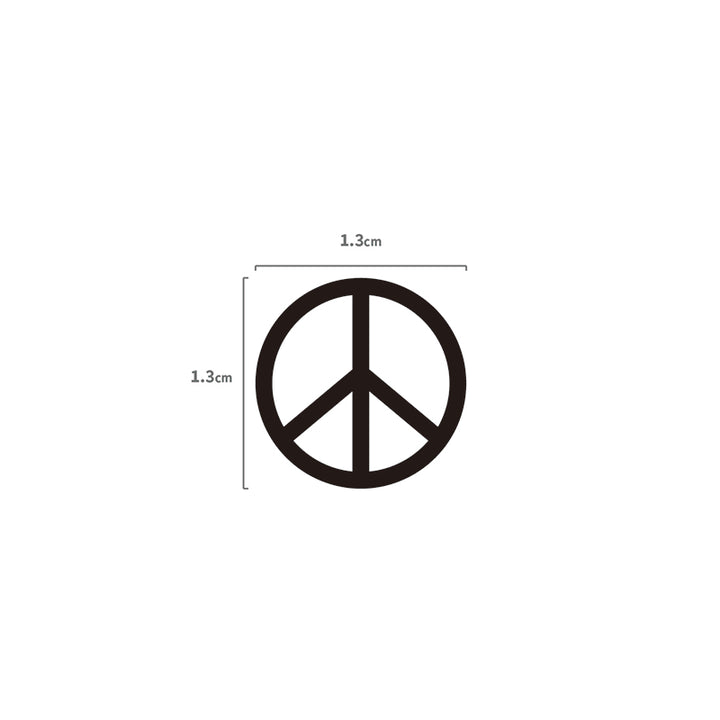 Peace Zeichen Temporäres Tattoo Größenangabe