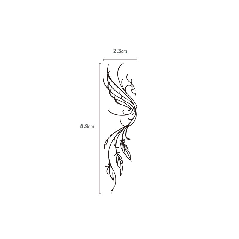 Phoenix Lineart Temporäres Tattoo Temporäres Tattoo Größenangabe