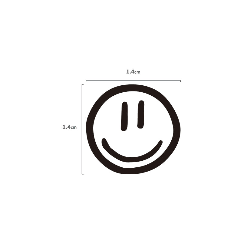 Smiley Temporäres Tattoo Größenangabe