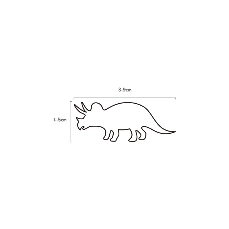 Triceratops Temporäres Tattoo Größenangabe