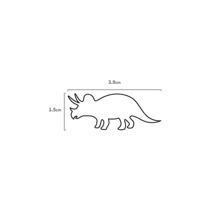 Triceratops Temporäres Tattoo Größenangabe