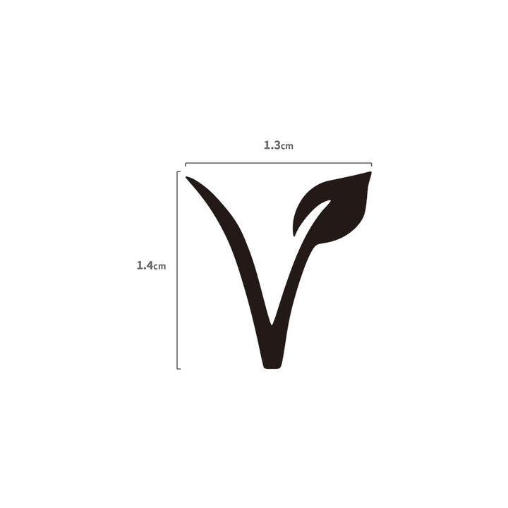 Vegan V Temporäres Tattoo Größenangabe