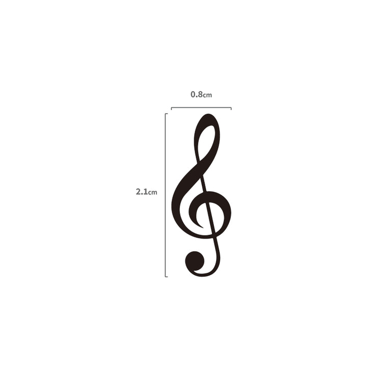 Violinschlüssel Temporäres Tattoo Größenangabe