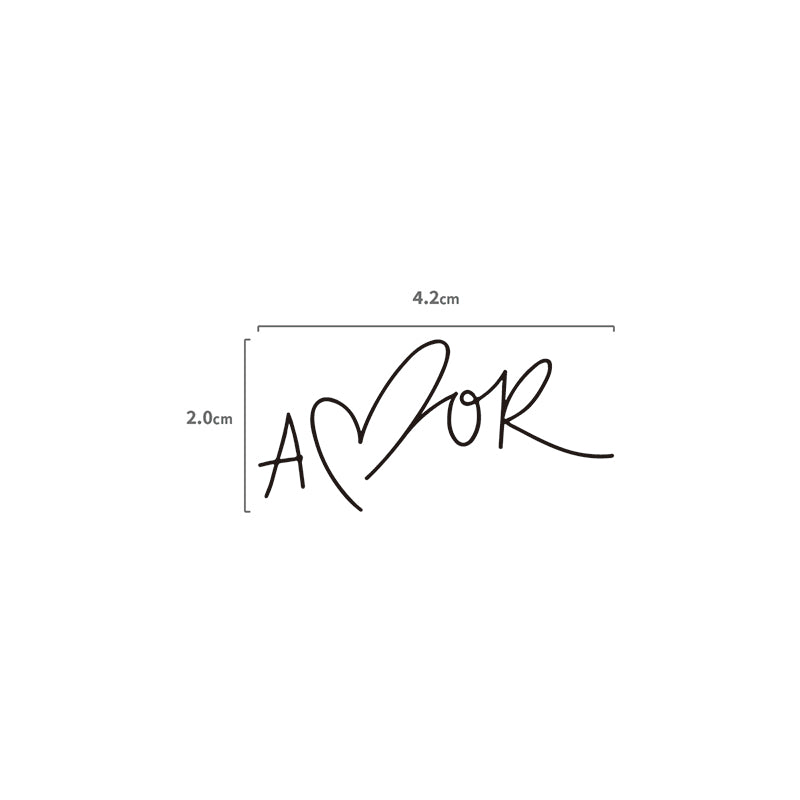 Amor Temporäres Tattoo Größenangabe