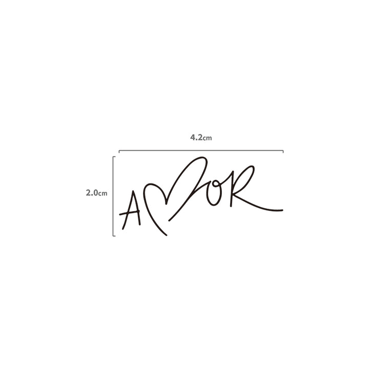 Amor Temporäres Tattoo Größenangabe
