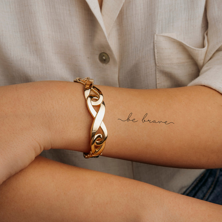 Be brave Schriftzug Temporaeres Tattoo