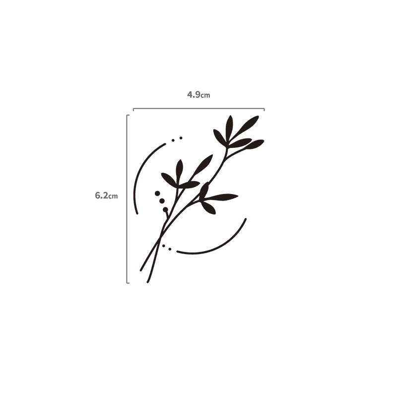 Drei Zweige Temporaeres Tattoo Größenangabe