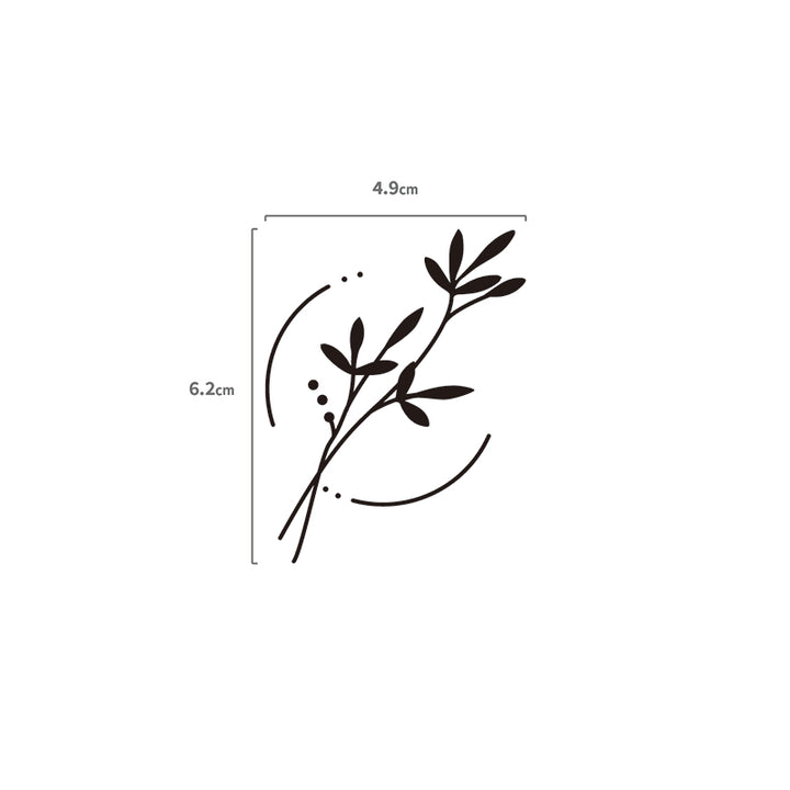 Drei Zweige Temporaeres Tattoo Größenangabe