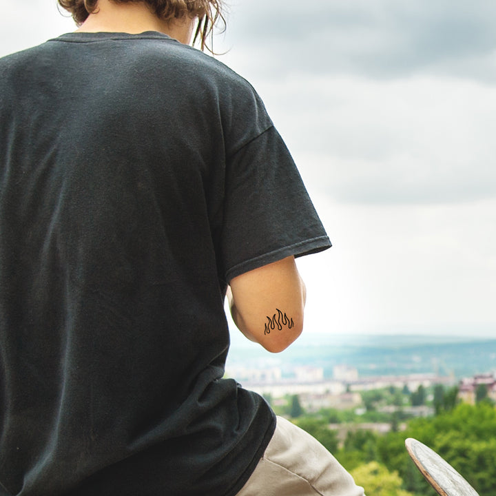 Flammen Temporaeres Tattoo