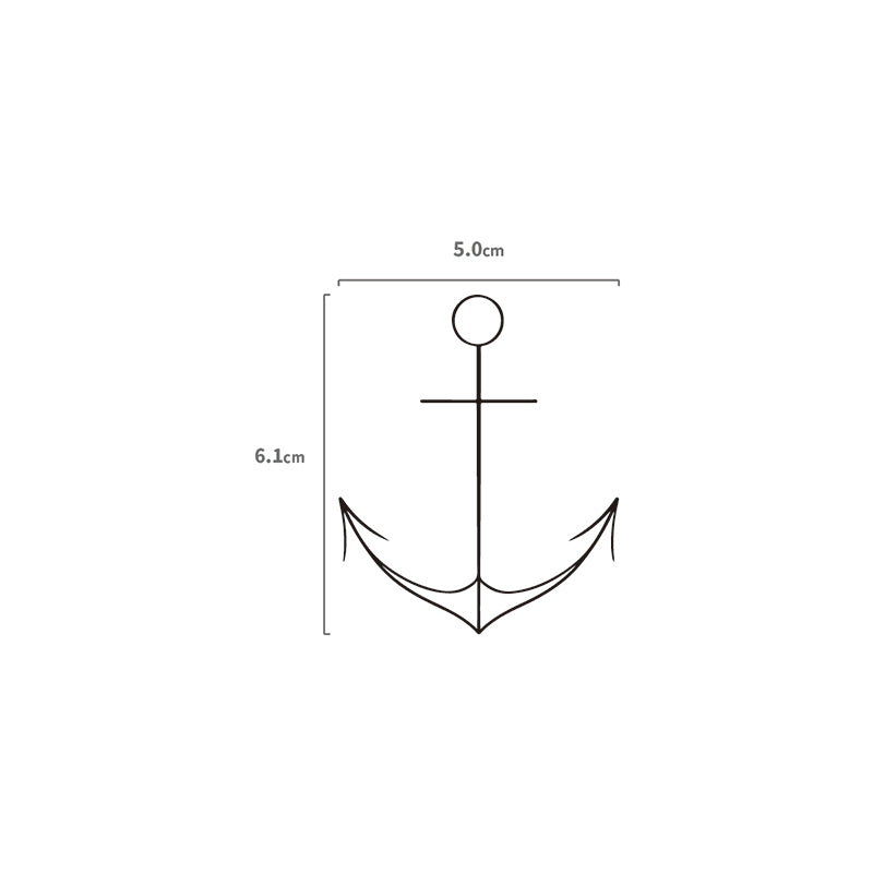 Lineart Anker Temporäres Tattoo Größenangabe