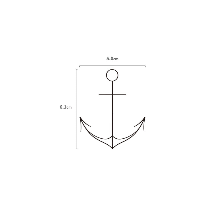 Lineart Anker Temporäres Tattoo Größenangabe