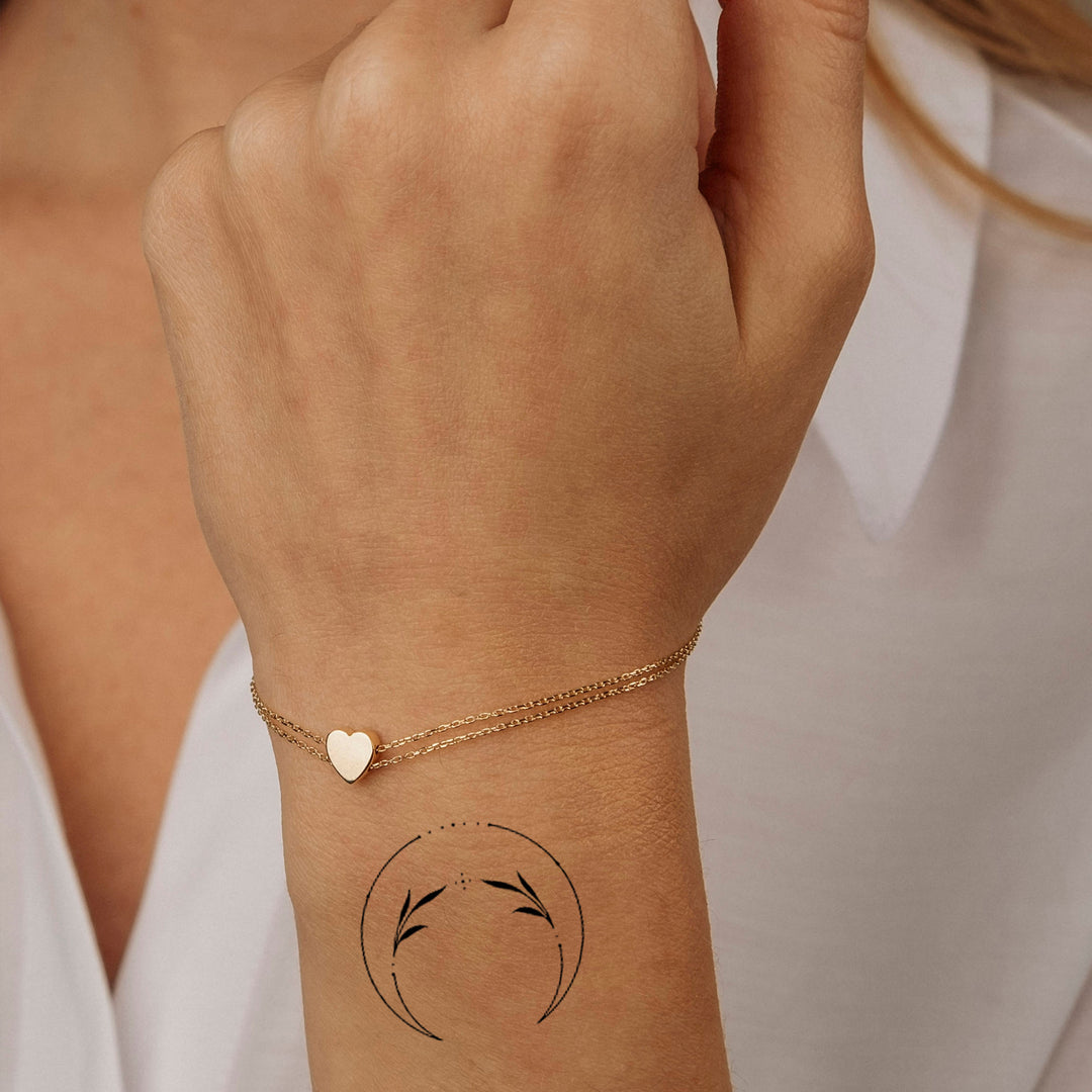 Mond aus Zweigen Temporäres Tattoo