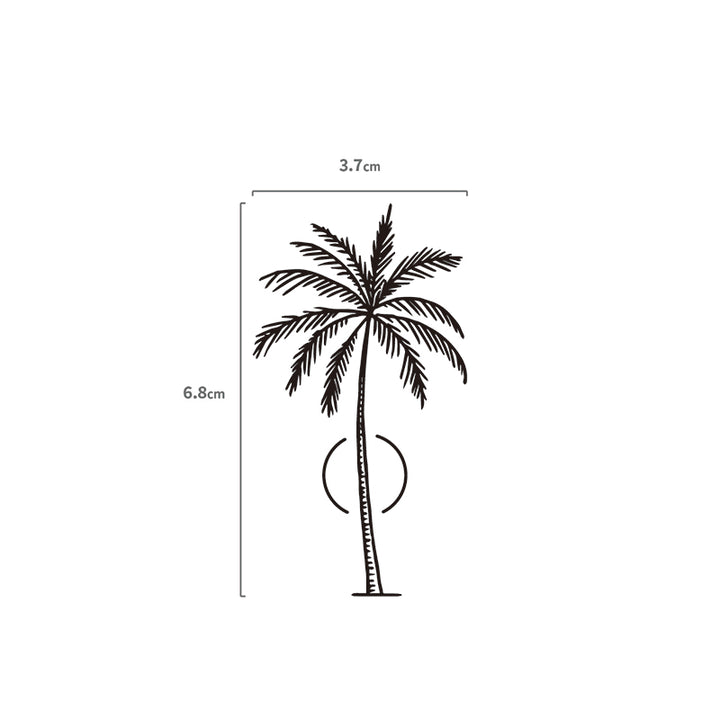 Palme Temporäres Tattoo Größenangabe