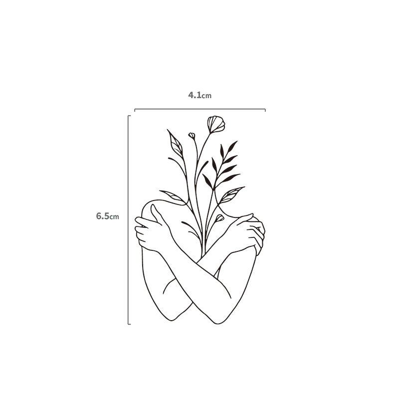 Pflanzenfrau Temporaeres Tattoo Größenangabe