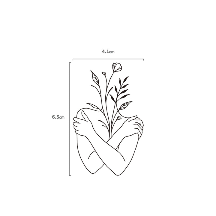 Pflanzenfrau Temporaeres Tattoo Größenangabe