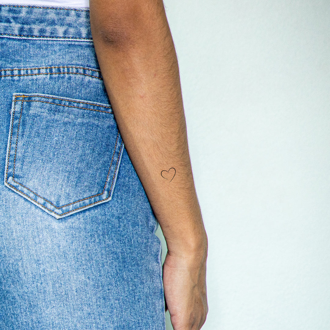 Offenes Herz aus Linien Temporäres Tattoo