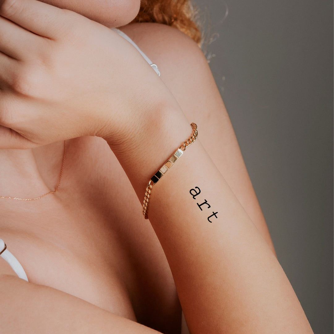 Art Schriftzug Temporäres Tattoo