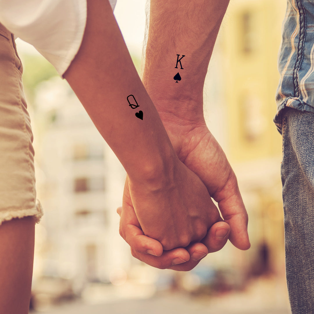 King & Queen Temporäres Tattoo