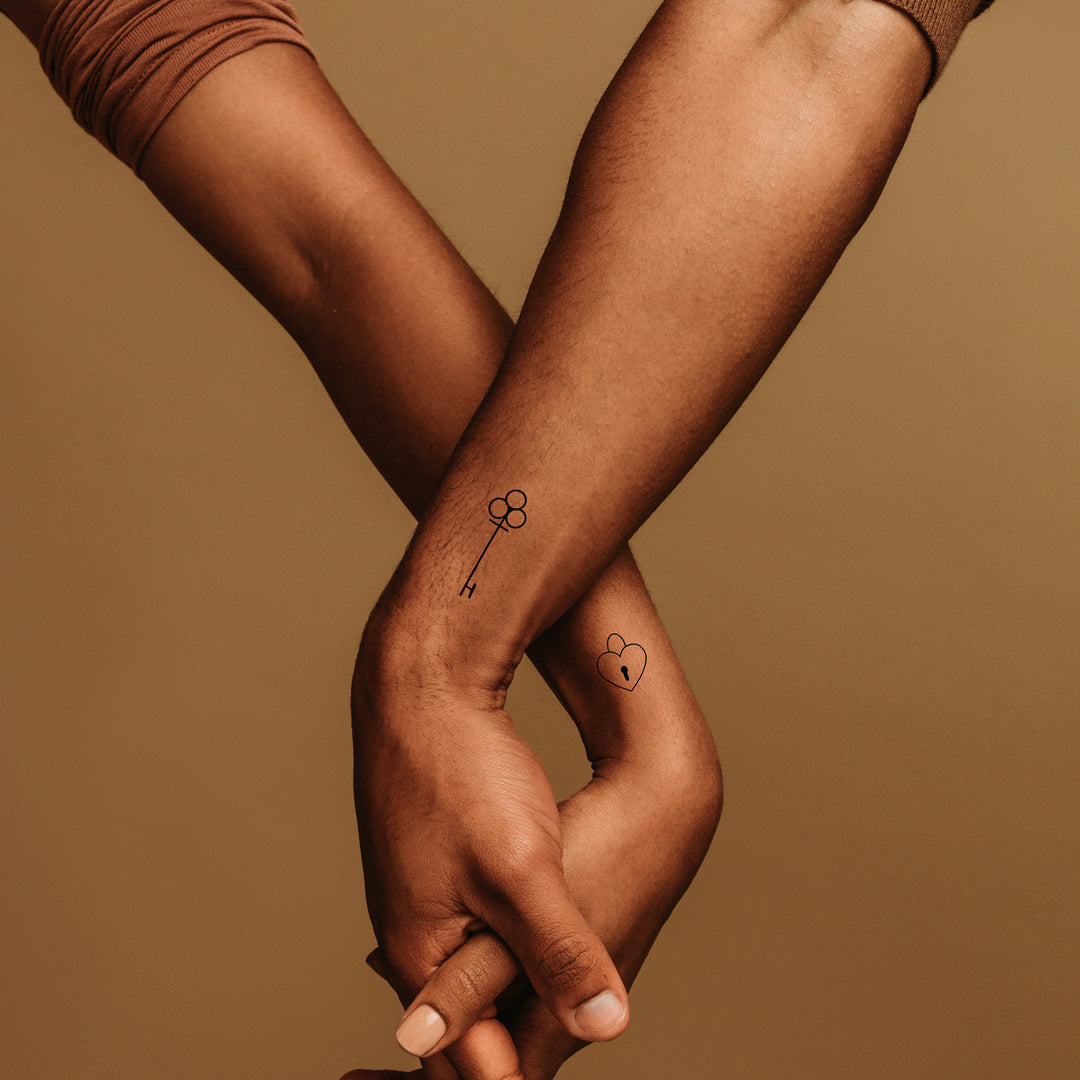 Schlüssel zum Herzen Temporäres Tattoo