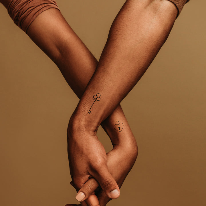 Schlüssel zum Herzen Temporäres Tattoo