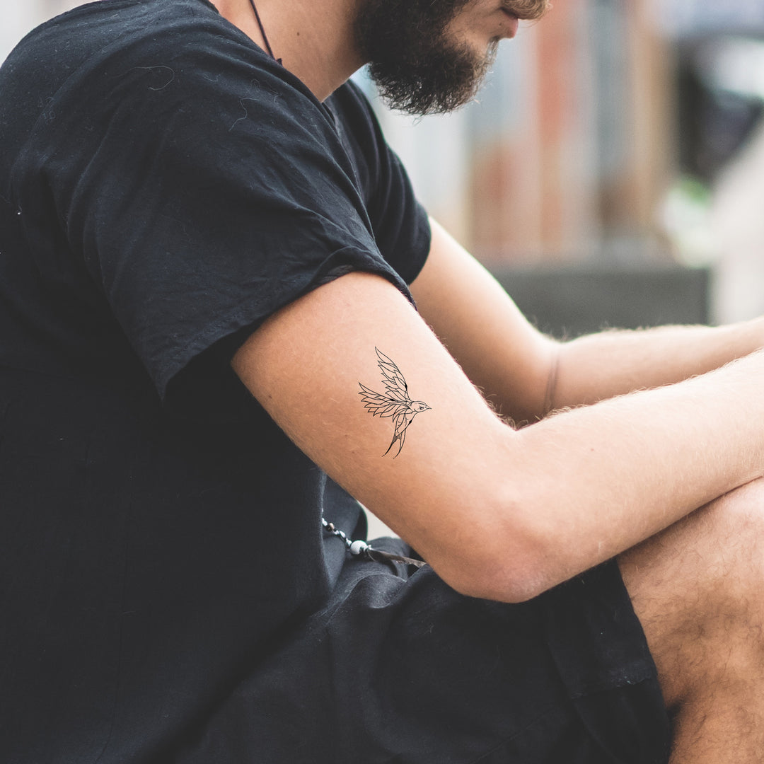 Vogel Lineart Temporäres Tattoo