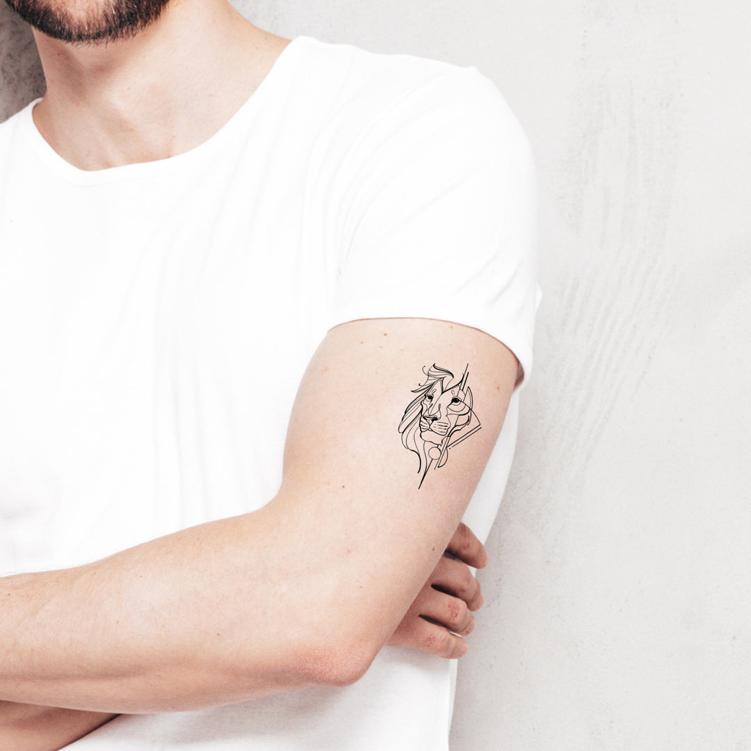 Geometrischer Löwe Temporäres Tattoo