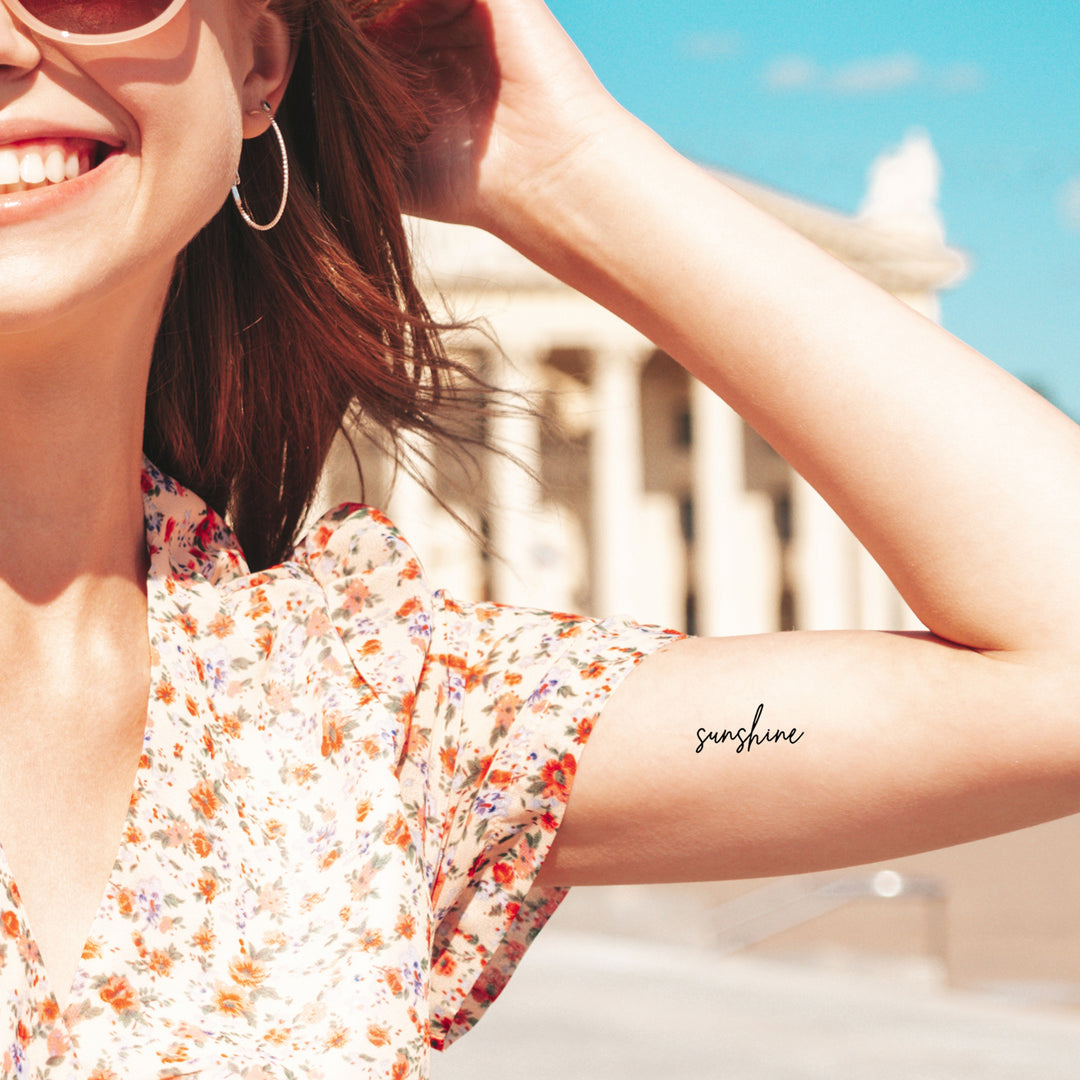 Sunshine Schriftzug Temporäres Tattoo
