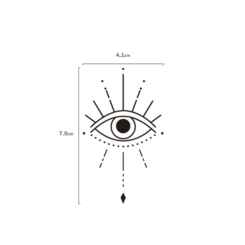 Strahlendes Auge Temporaeres Tattoo Größenangabe