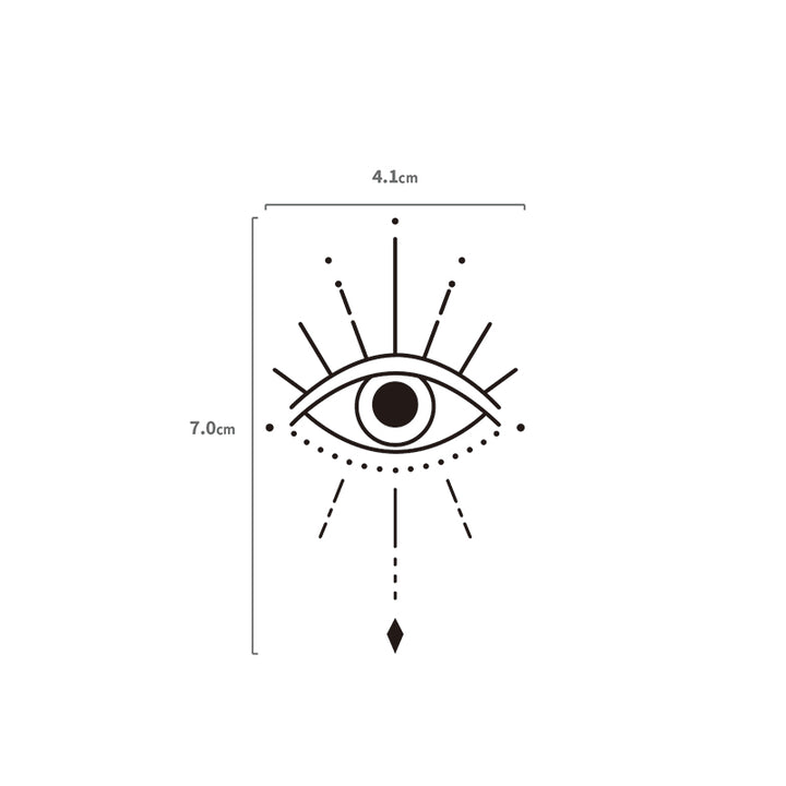 Strahlendes Auge Temporaeres Tattoo Größenangabe