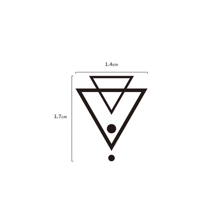 Dreieck im Dreieck Temporaeres Tattoo Größenangabe