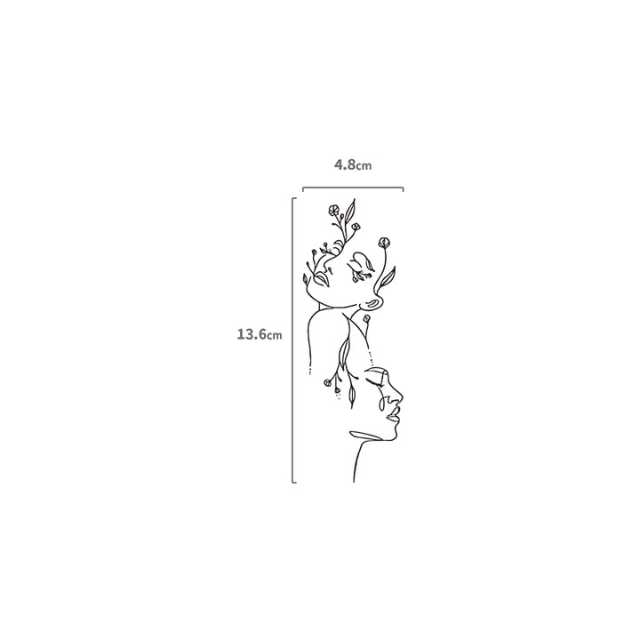 Florale Lineart Gesichter