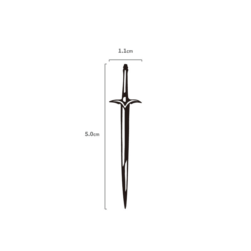 Schwert Temporaeres Tattoo Größenangabe